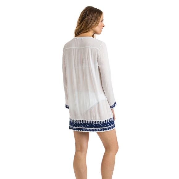 Vineyard vines Solid Embroidered Tassel Cover-Up - Picture 2 of 9